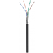 Cable CAT6 SF/UTP de 305 m para exteriores en carrete, rígido, negro, CCA