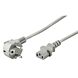 Cable de alimentación Schuko en ángulo a C13 de 2 m, gris