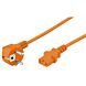 Cable de alimentación Schuko en ángulo recto a C13 de 2 m, color naranja