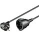 Cable de extensión Schuko de 2 m, color negro
