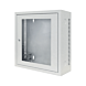Armario de pared 3U blanco con puerta de cristal de 185 mm de profundidad.