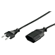 Cable de extensión de alimentación con enchufe europeo de 3 m, color negro