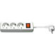 Regleta de enchufes de 3 vías con interruptor, 1,50 m, color blanco