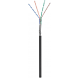 Cable CAT6 SF/UTP de 50 m para exteriores en carrete, flexible, negro, CCA