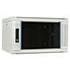 Armario de pared blanco de 6U con puerta de cristal, 600x450x368 mm (ancho x profundidad x alto)
