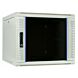 Armario de pared blanco de 9U con puerta de cristal de 600x600x500 mm (ancho x profundidad x alto)