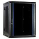 Armario de pared de 15U (inclinable) con puerta de cristal y paneles laterales perforados de 600x600x770 mm (ancho x profundidad x alto).