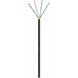 Cable CAT6 U/UTP de 100 m para exteriores en carrete, rígido, negro, CCA