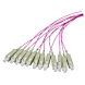 Cable flexible de fibra de vidrio OM4 color púrpura SC - 12 piezas