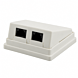 Caja de montaje en superficie CAT5e UTP de 2 puerto, color marfil
