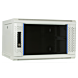 Armario de pared blanco de 4U con puerta de cristal de 600x450x280 mm (ancho x profundidad x alto)