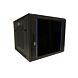 Armario de pared de 9U con puerta de cristal y paneles laterales perforados de 600x600x500 mm (ancho x profundidad x alto).