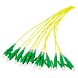 Cable flexible de fibra de vidrio OS2 amarillo LC/APC - 12 piezas