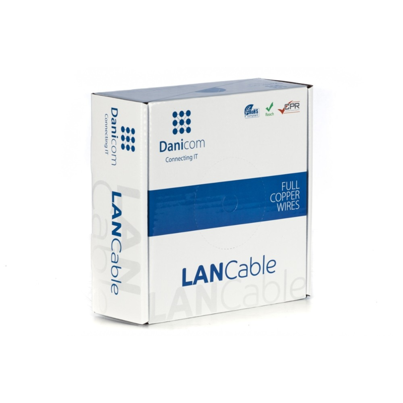 Cable rígido DANICOM CAT6 UTP de 50 m en rollo - LSZH (Dca)