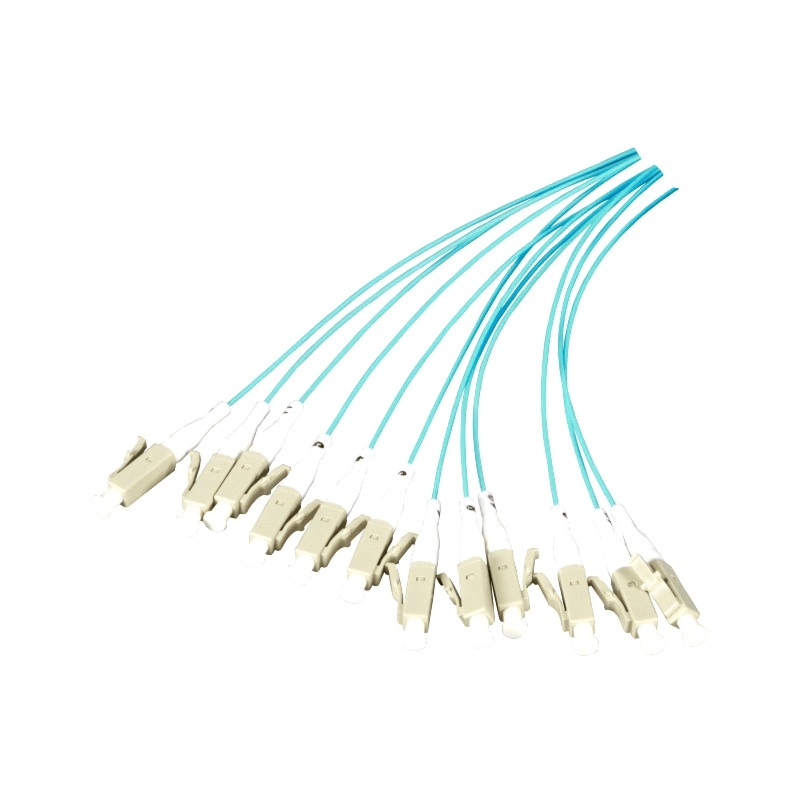 OM3 pigtail de fibra de vidrio turquesa ST - 12 piezas