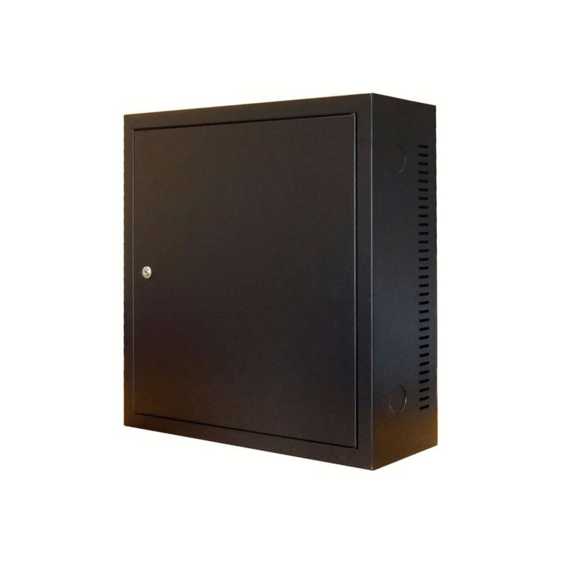 Armario de pared 3U con puerta metálica de 185 mm de profundidad.