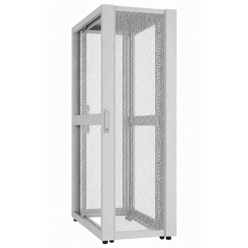 Armario para servidores de centro de datos de 52U con puerta perforada, 800 x 1200 x 2400 mm (ancho x profundidad x alto), color gris.
