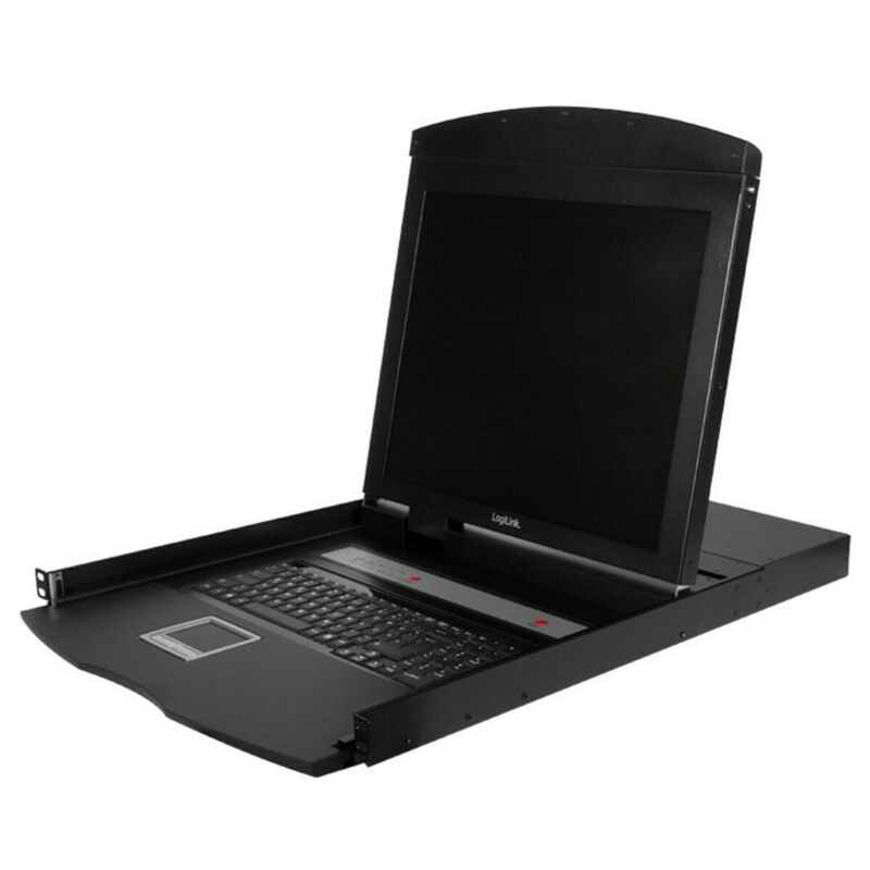 Consola KVM de 19 pulgadas deslizable con USB y teclado QWERTY PS/2.