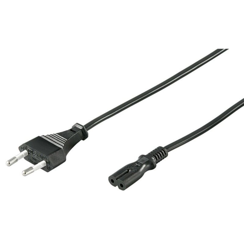 Cable de alimentación con enchufe europeo a C7, 1,50 m, negro