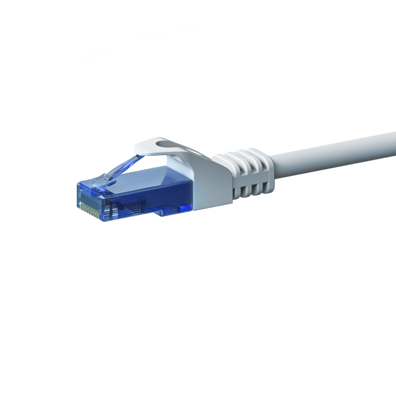 Cable de conexión UTP CAT6a de 2 m, blanco - 100 % cobre