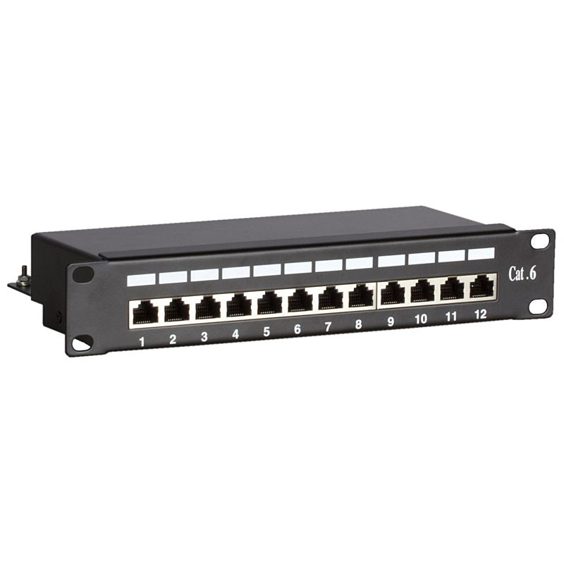 Panel de conexión FTP CAT6 de 10 pulgadas - 12 puertos
