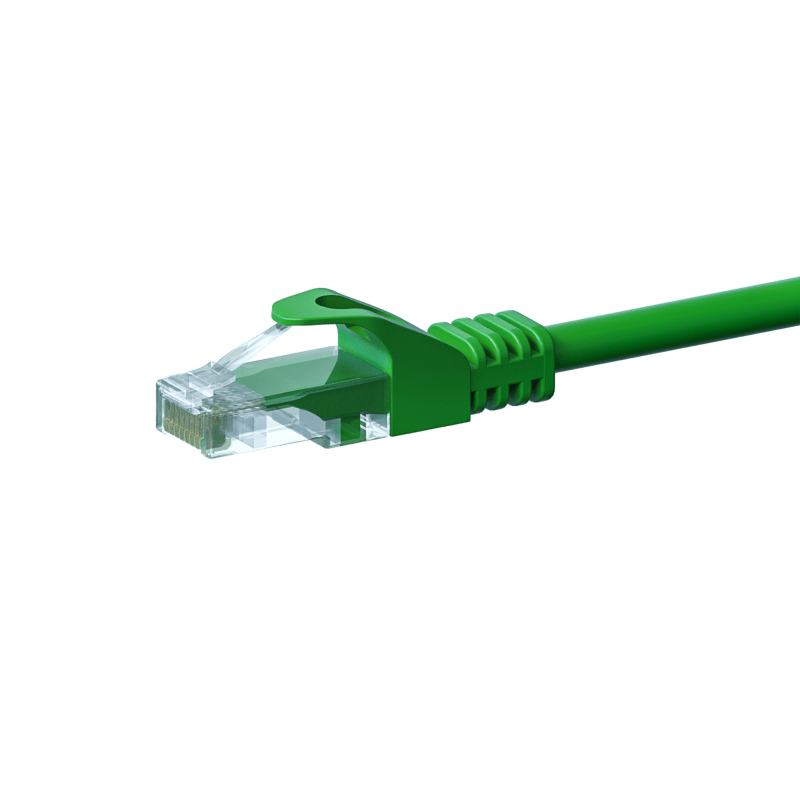 Cable de conexión UTP CAT5e de 2 m, color verde - 100 % cobre