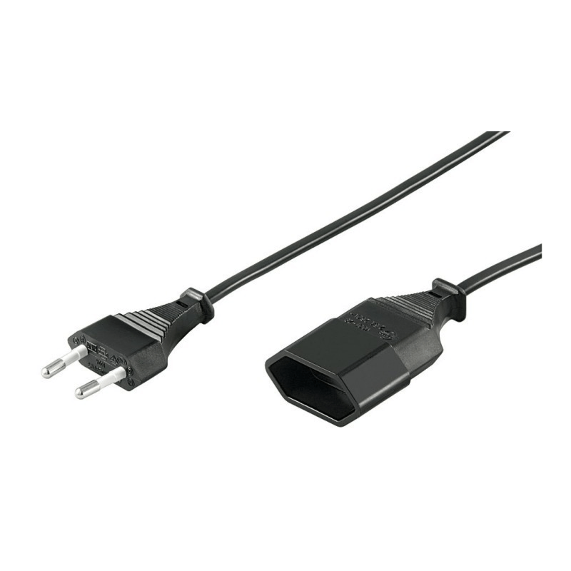 Cable de extensión de alimentación con enchufe europeo de 3 m, color negro