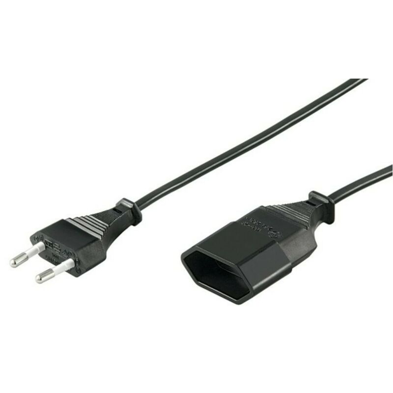 Cable de extensión de alimentación con enchufe europeo de 5 m, color negro