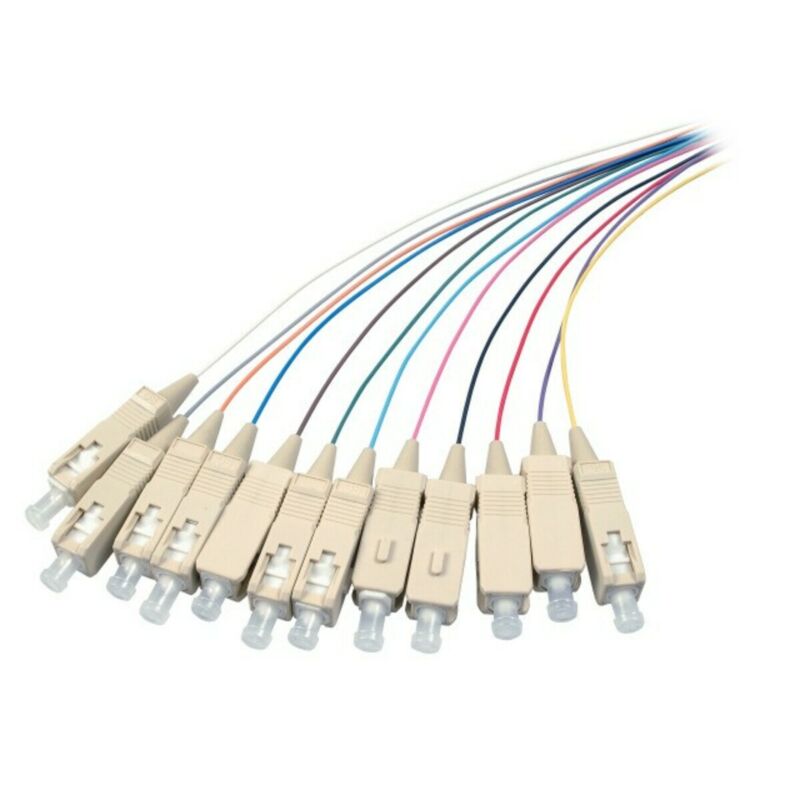 Juego de 12 piezas de latiguillos de fibra de vidrio OS2 de colores para SC/APC