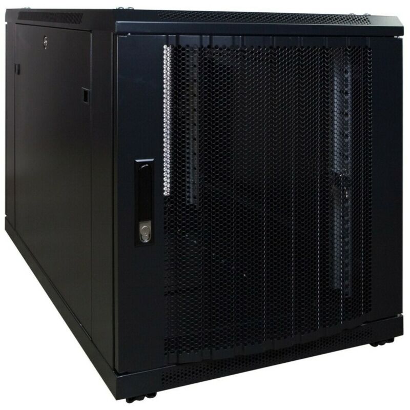 Armario para miniservidor de 12U con puerta perforada de 600x1000x720 mm (ancho x profundidad x alto)