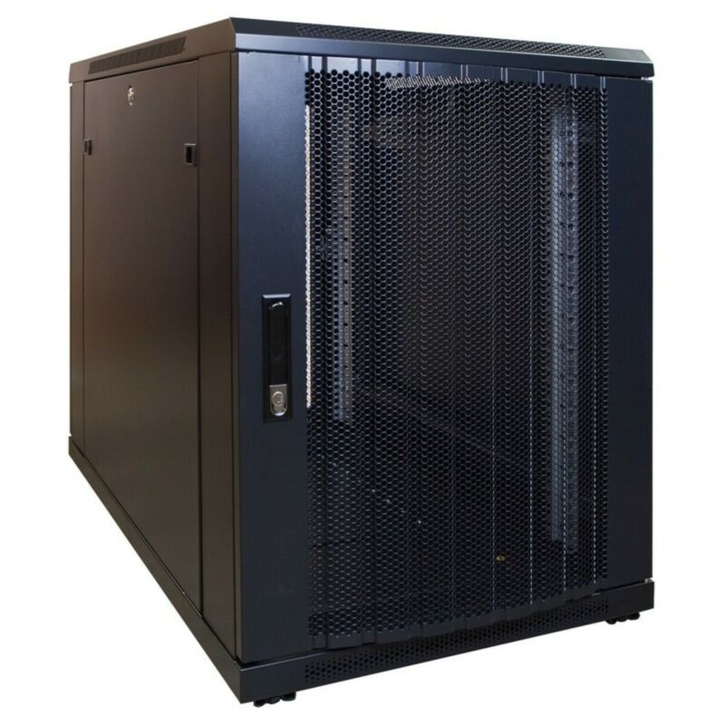 Armario para miniservidor de 15U con puerta perforada de 600x1000x860 mm (ancho x profundidad x alto)