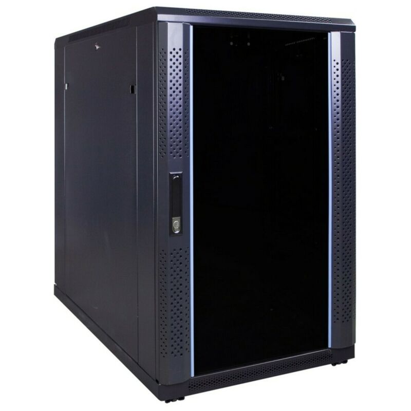 Armario para servidores de 18U con puerta de cristal de 600x1000x1000 mm (ancho x profundidad x alto)