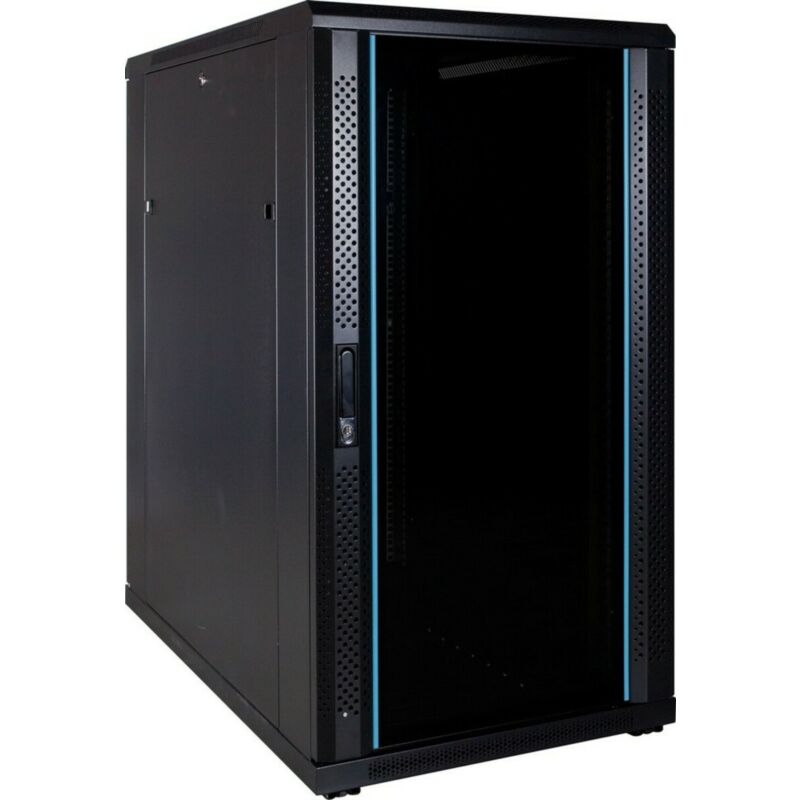 Armario para servidores de 22U con puerta de cristal de 600x1000x1200 mm (ancho x profundidad x alto)