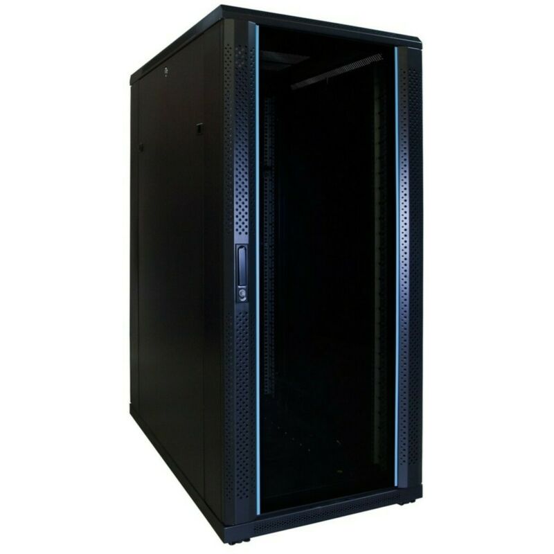 Armario para servidores de 27U con puerta de cristal de 600x1000x1400 mm (ancho x profundidad x alto)