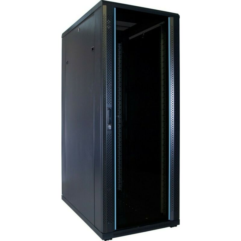 Armario para servidores de 32U con puerta de cristal de 600x1000x1600 mm (ancho x profundidad x alto)