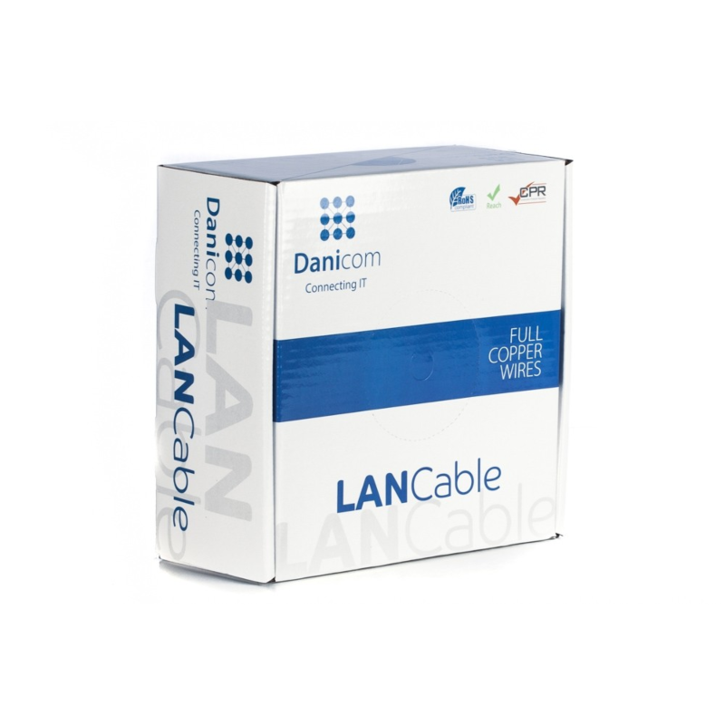 DANICOM CAT6 UTP 100m cable en rollo rígido - LSZH (Dca)