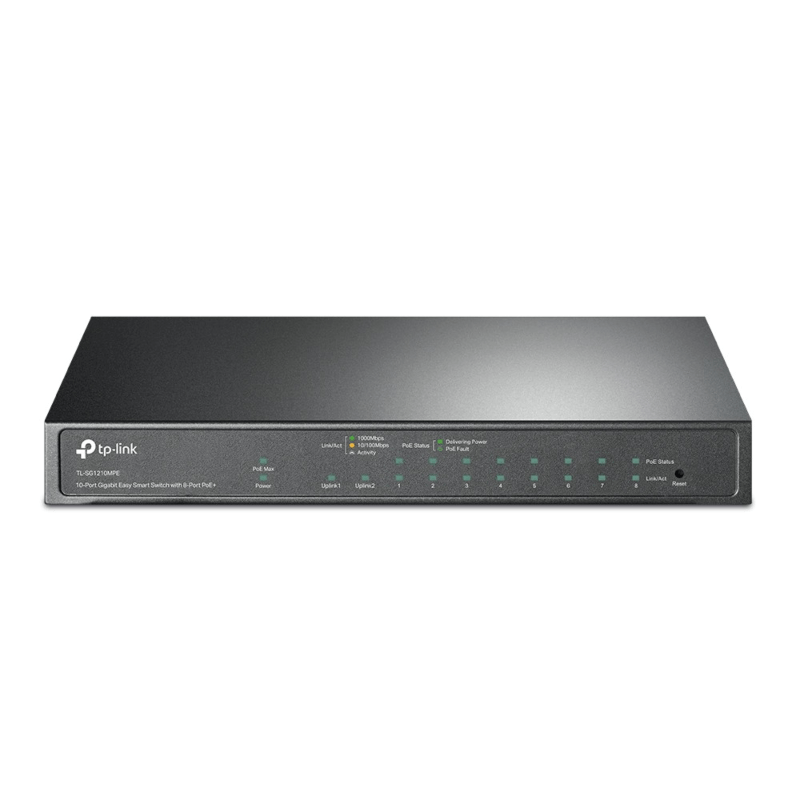 Switch inteligente PoE gestionado TP-Link de 10 puertos (modelo 1210)