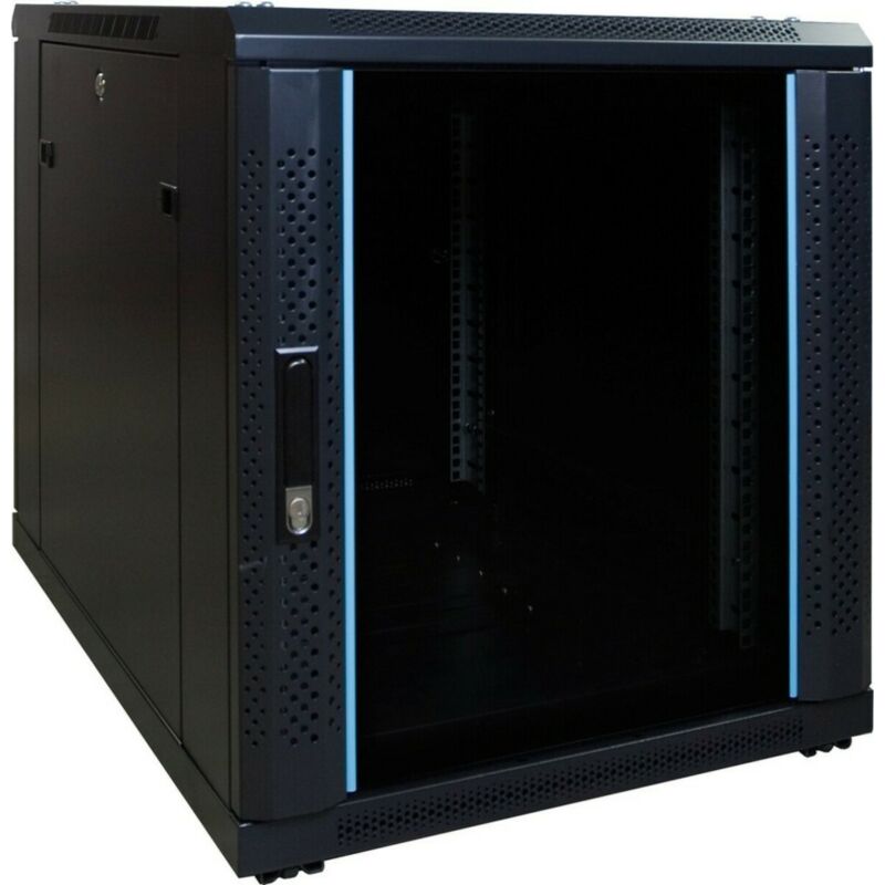 Armario para miniservidor de 12U con puerta de cristal, 600x800x720 mm (ancho x profundidad x alto).