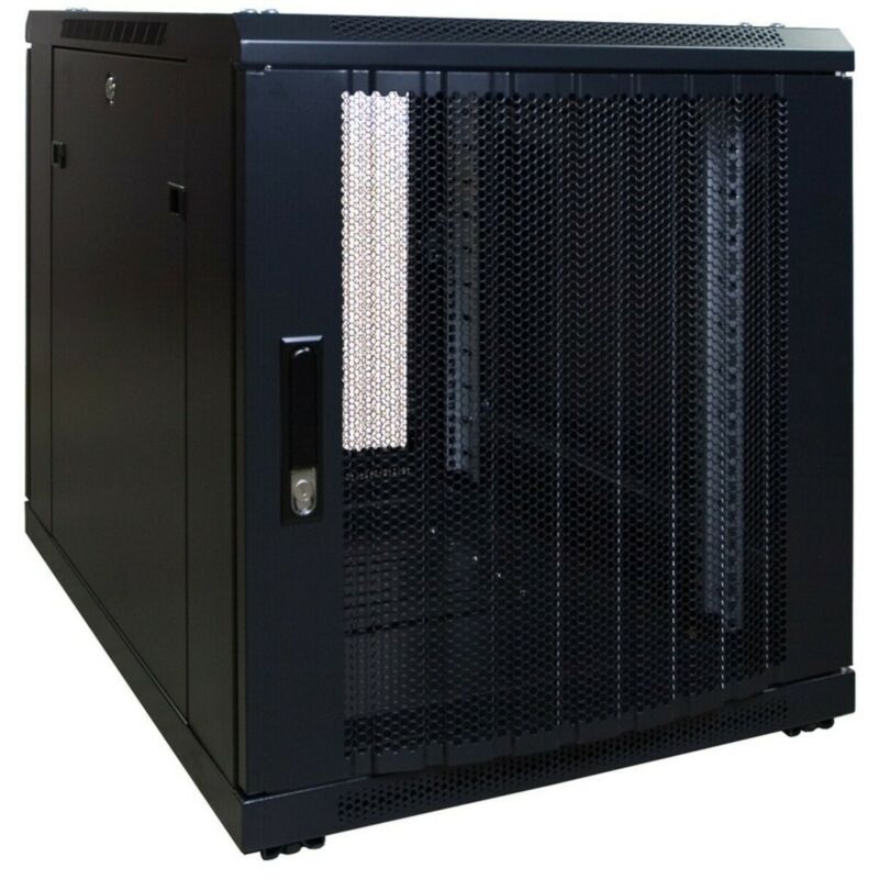 Armario para miniservidor de 12U con puerta perforada de 600x800x720 mm (ancho x profundidad x alto)