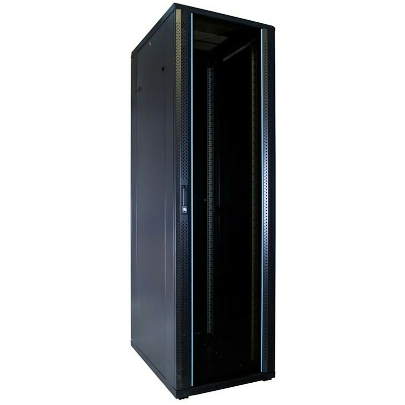 Armario para servidores de 42U con puerta de cristal, 600x800x2000 mm (ancho x profundidad x alto).