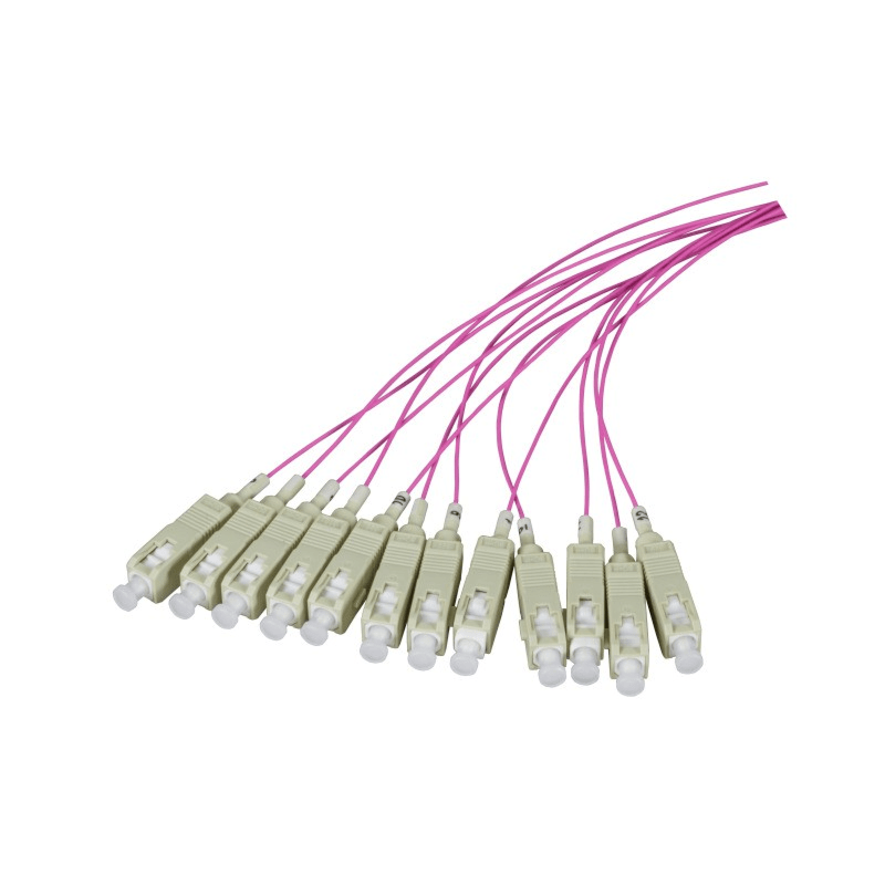Cable flexible de fibra de vidrio OM4 color púrpura SC - 12 piezas