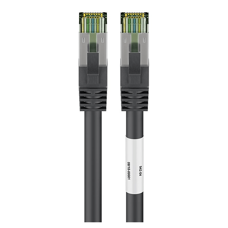 Cable de conexión Cat8 S/FTP (PIMF) de 0,50 m, color negro