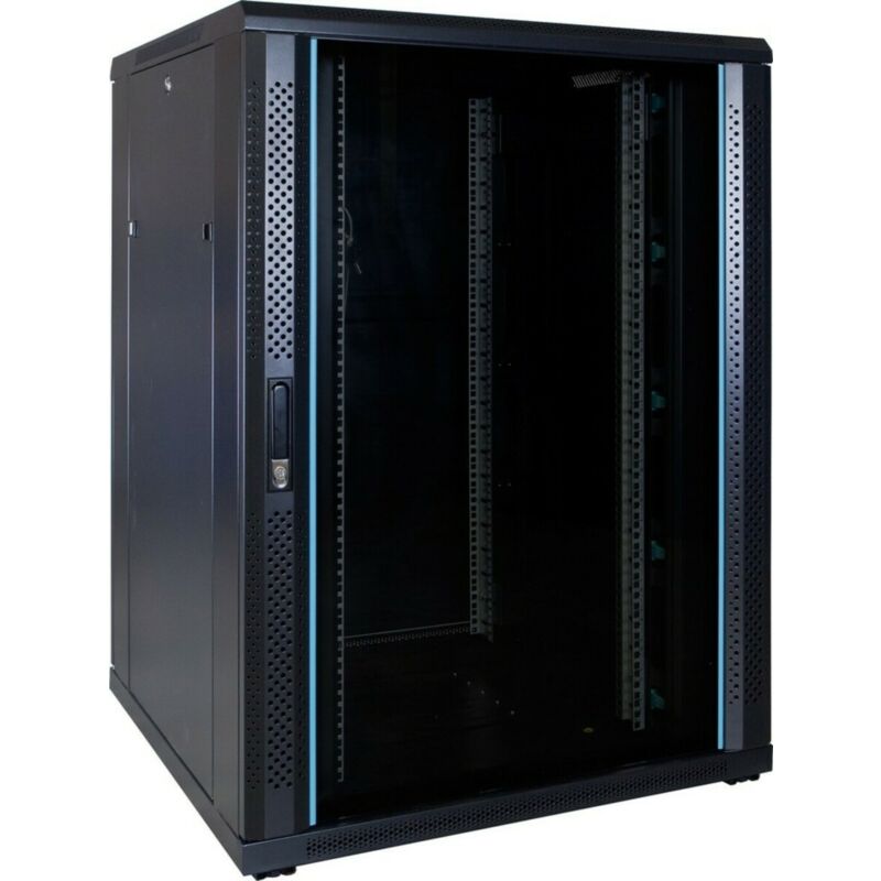 Armario para servidores de 22U con puerta de cristal de 800x800x1200 mm (ancho x profundidad x alto)
