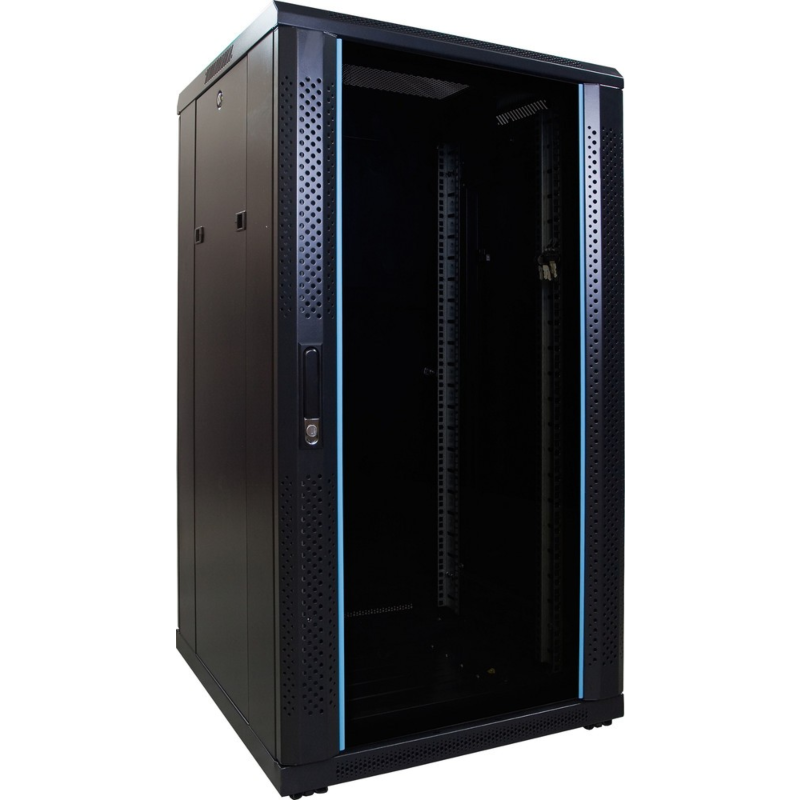 Armario para servidores de 22U con puerta de cristal de 600x600x1200 mm (ancho x profundidad x alto)