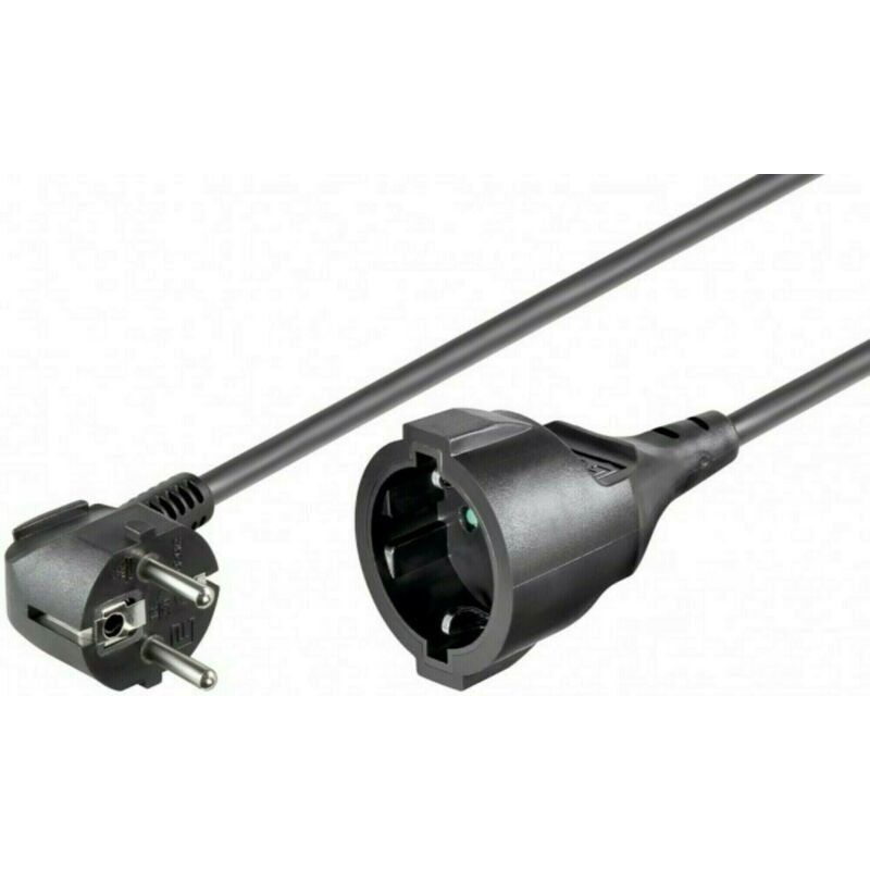 Cable de extensión Schuko de 5 m, color negro
