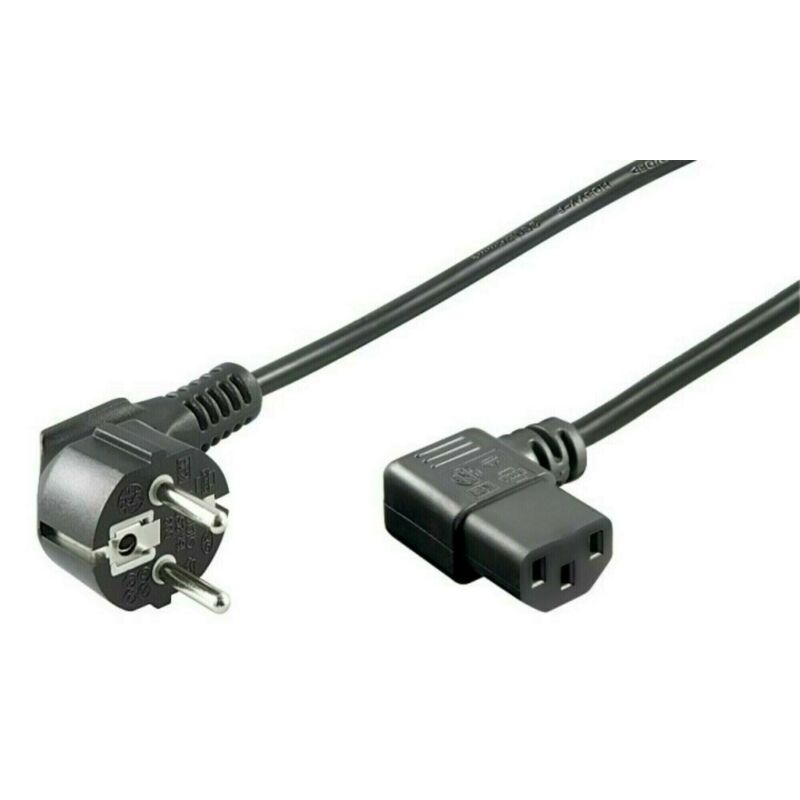 Cable de alimentación angular Schuko a C13 de 3 m, color negro