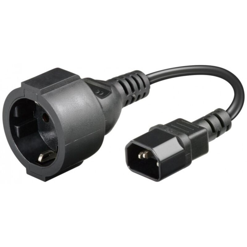 Cable de alimentación con enchufe CA a C14 de 0,15 m - adaptador