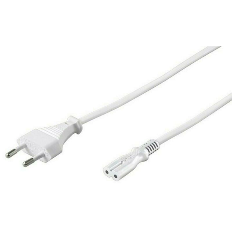 Cable de alimentación con enchufe europeo a C7, 3 m, blanco