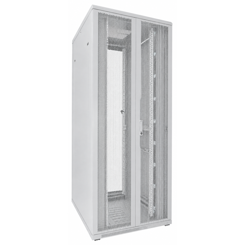 Armario de servidor blanco de 42U con puertas delanteras y traseras dobles perforadas 800x1000x2000mm (AnxPrxAl)