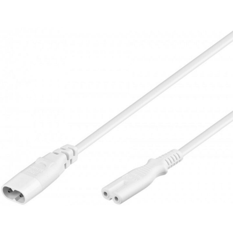Cable de alimentación C7 a C8 de 2 m, blanco